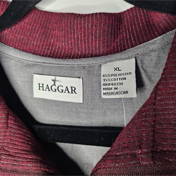 Brand New Haggar Mens Popover Ribbed Knit Longsleeve Collared Shirt Size XL - Picture 6 of 9